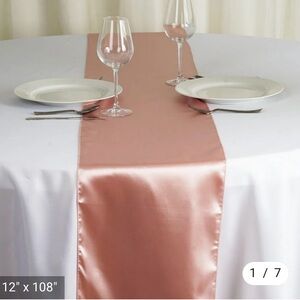 Dusty pink satin table runners